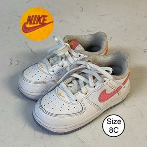 Nike Air Force 1 AF1 Low White / Pink Toddler Shoes Size 8C F13486-100